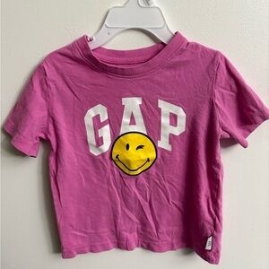 GAP Kids pink Tee with Yellow Smiley 3 years